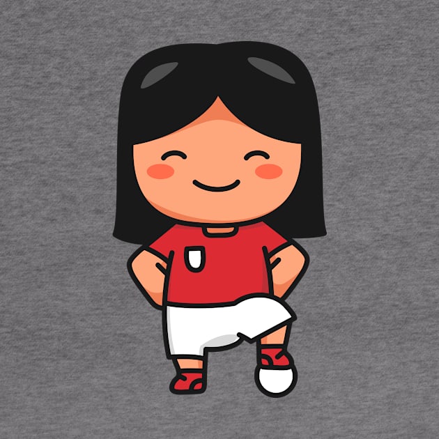 Cute Female Soccer Player Cartoon by SLAG_Creative